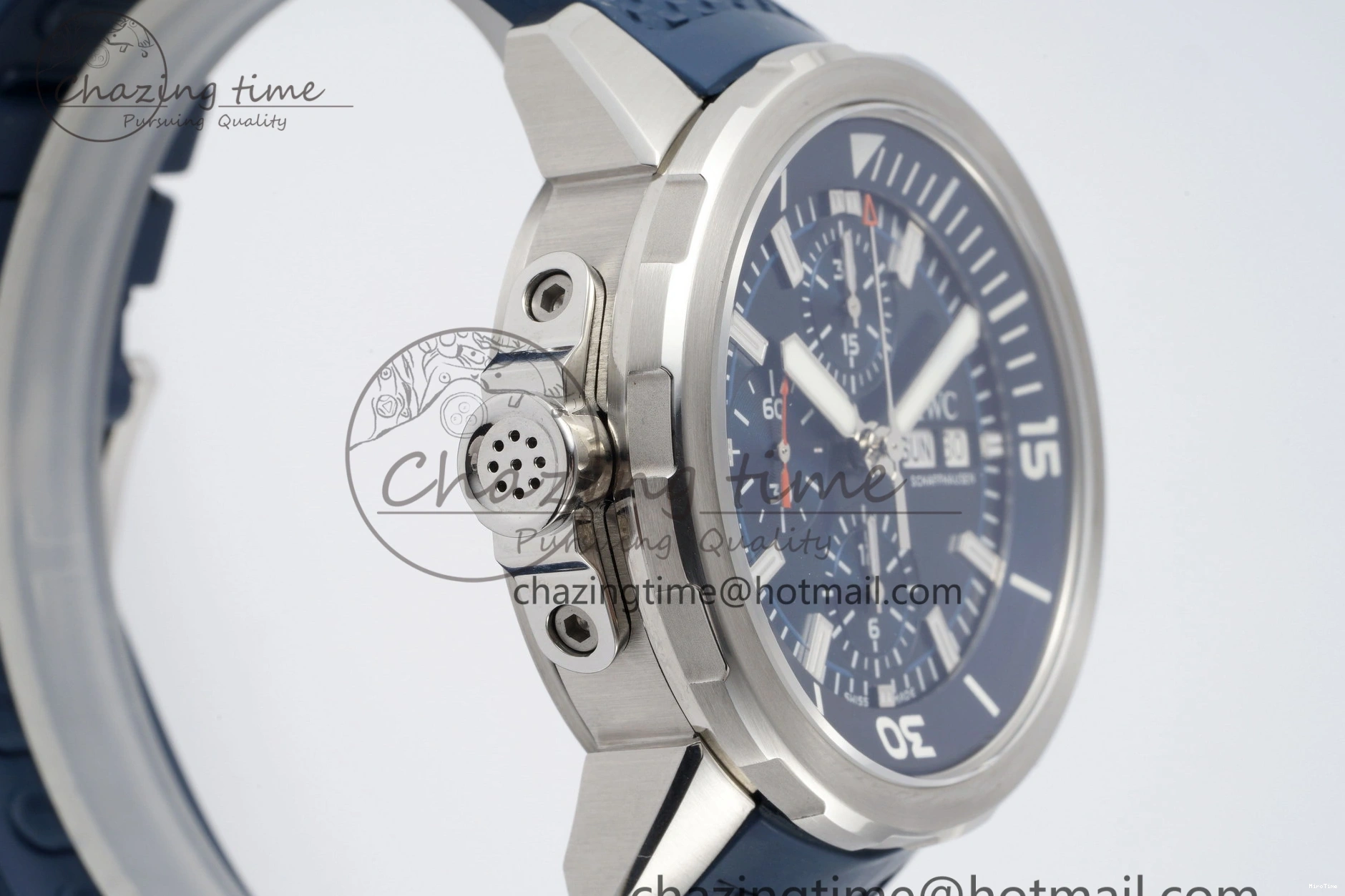 MIROTIME 0206 Attractive Aquatimer Chrono SS RSF 1:1 Best Edition Blue Dial on Blue Rubber Strap A 7056
